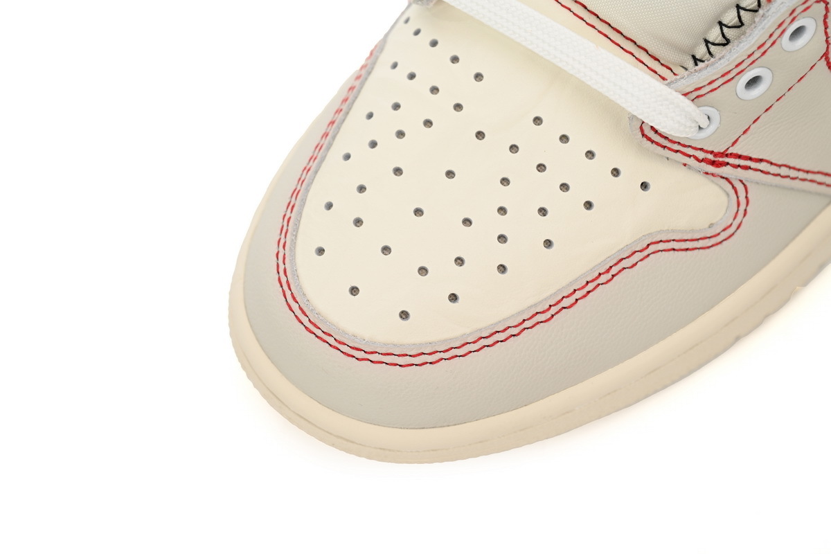 Air Jordan 1 High OG Phantom Red Stitch Leather Sneaker DB4612-100