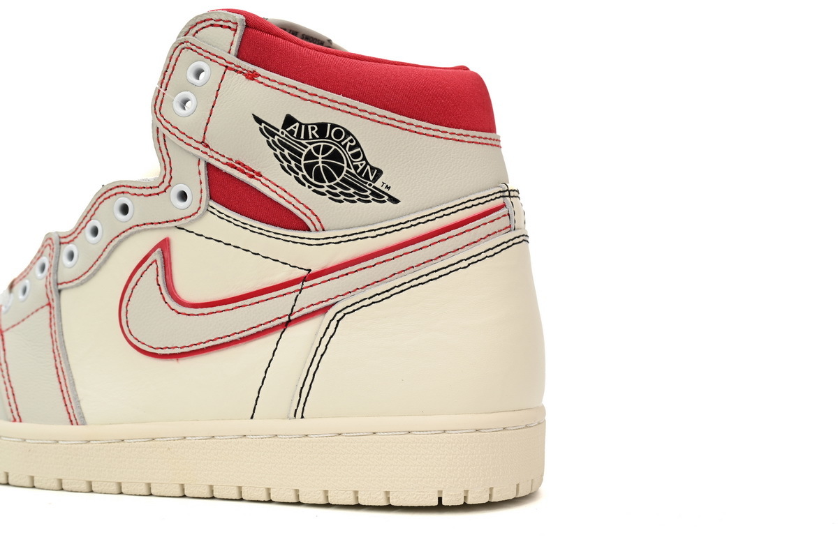 Air Jordan 1 High OG Phantom Red Stitch Leather Sneaker DB4612-100