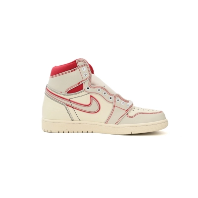 Air Jordan 1 High OG Phantom Red Stitch Leather Sneaker DB4612-100 02