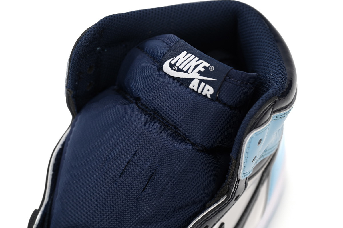 Air Jordan 1 High OG University Blue Black Patent Leather Sneaker CD0461-401