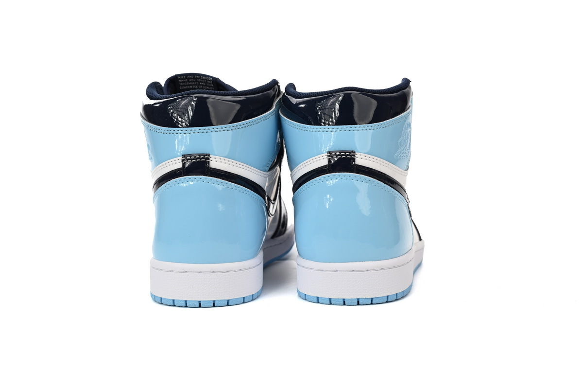 Air Jordan 1 High OG University Blue Black Patent Leather Sneaker CD0461-401