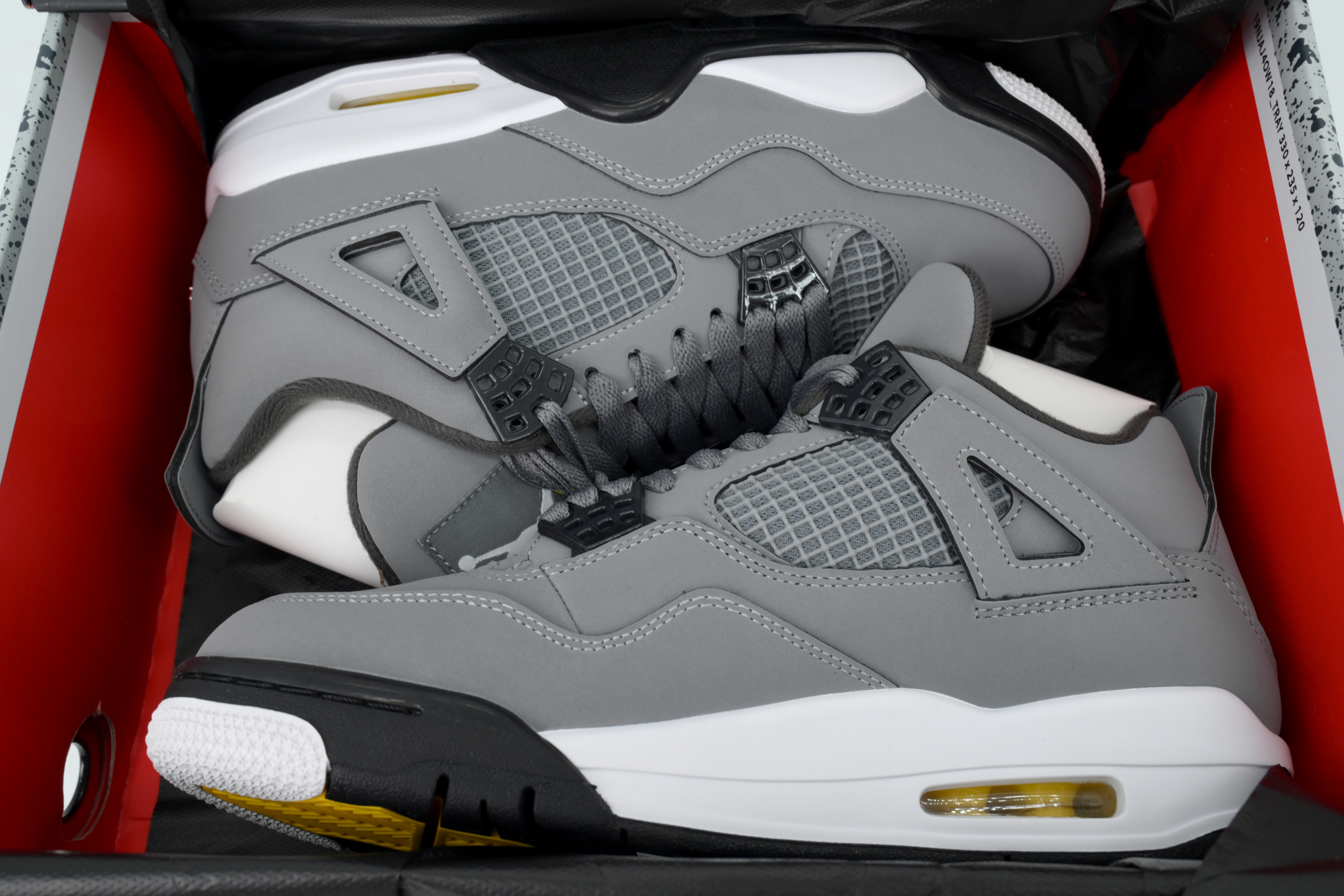 Air Jordan 4 Retro Gris, Blanco y Negro 308497007