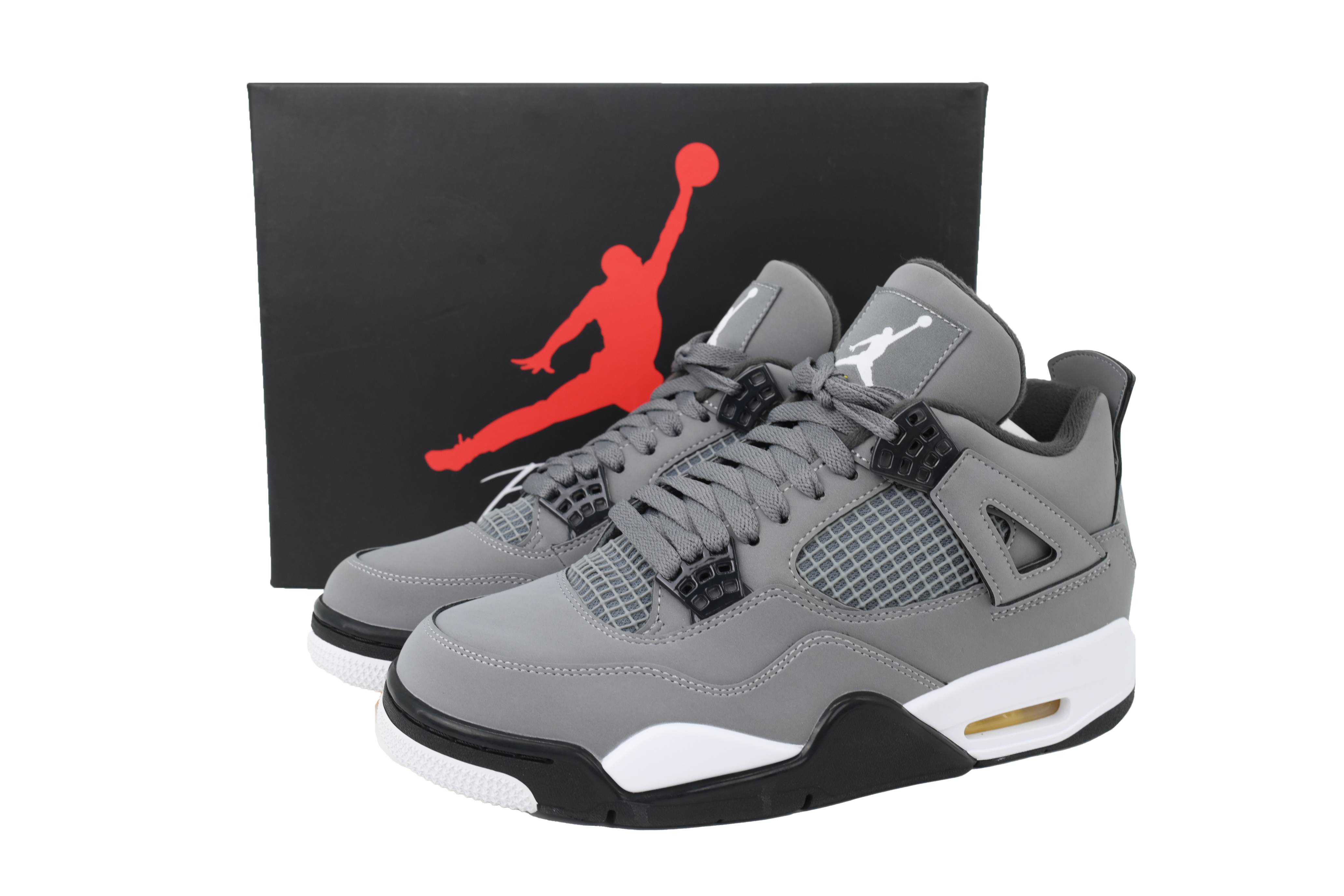 Air Jordan 4 Retro Gris, Blanco y Negro 308497007