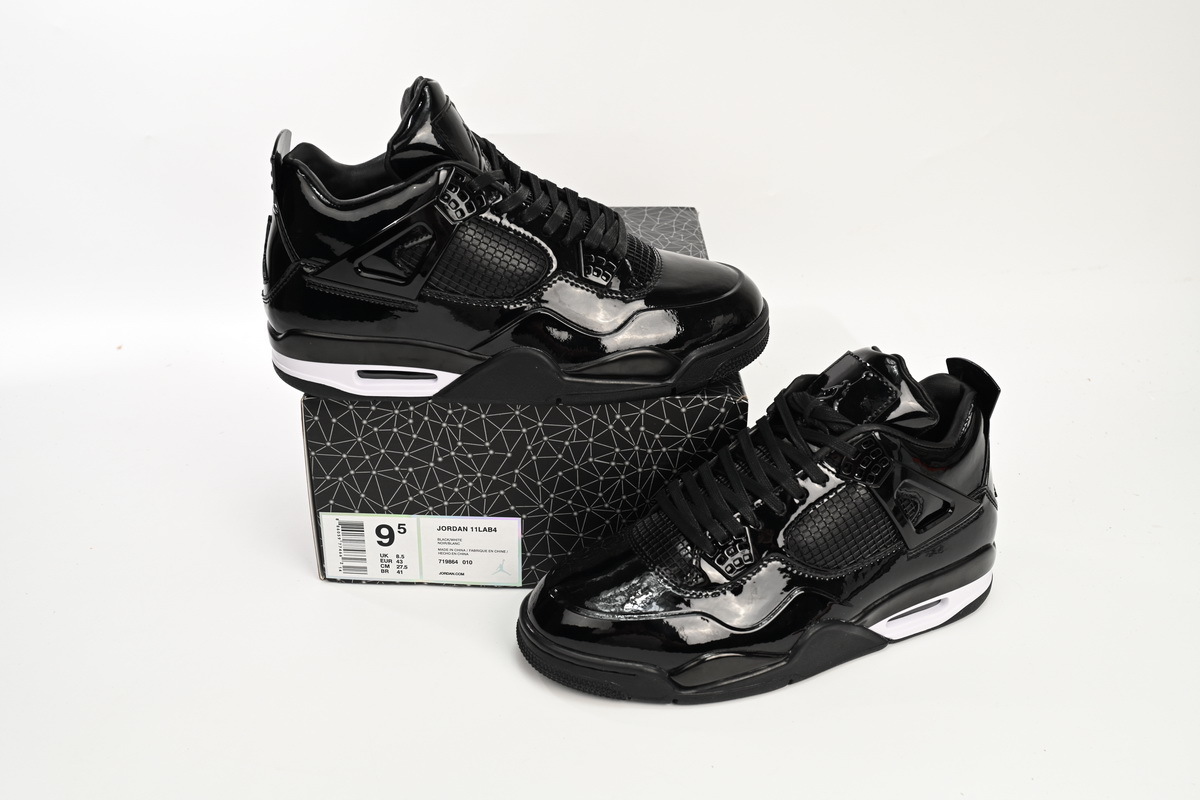 Air Jordan 4 Retro Black Cat Patent Leather Custom