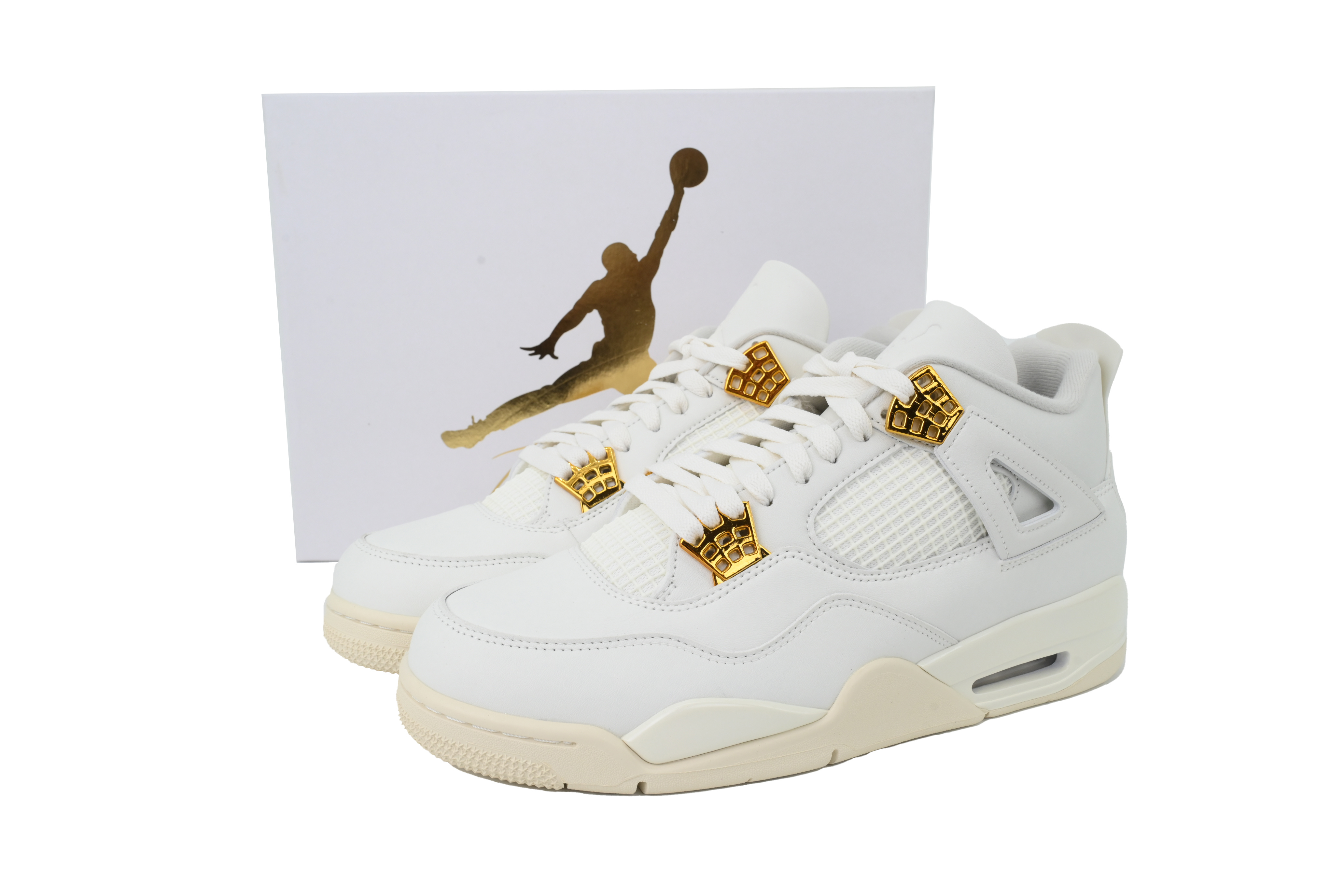 Air Jordan 4 Retro Blanco y Dorado AQ9129170