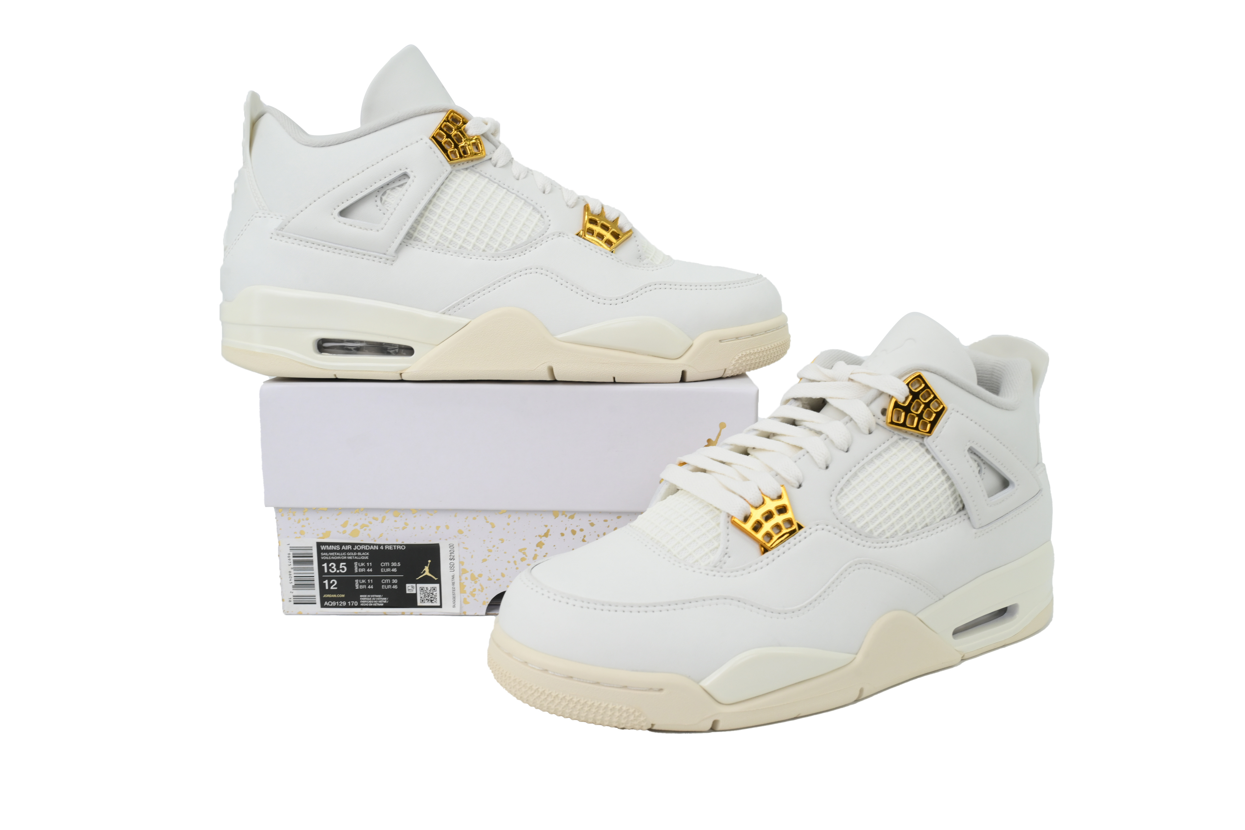 Air Jordan 4 Retro Blanco y Dorado AQ9129170
