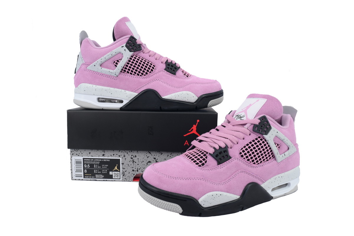 Air Jordan 4 Orchid Orchid Neutral Grey Black White AQ9129 501