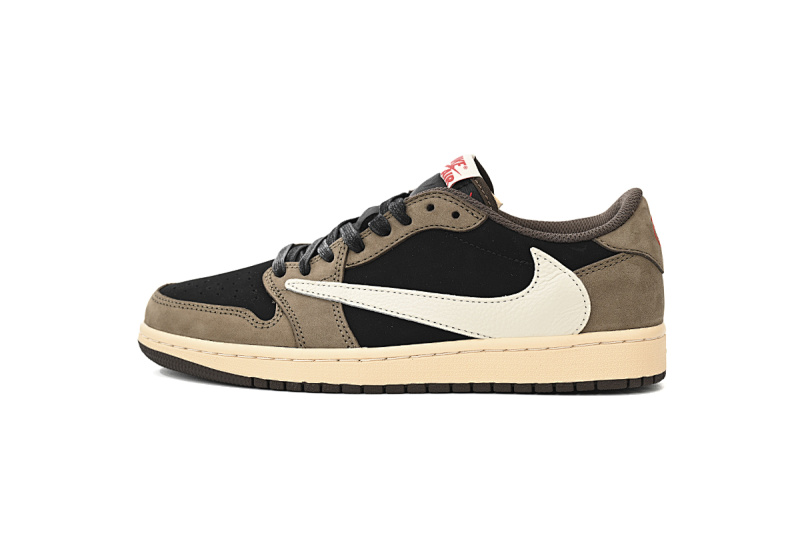Air Jordan 1 Low OG Medium Olive Black Reverse Swoosh Suede Sneaker CQ4277-001 