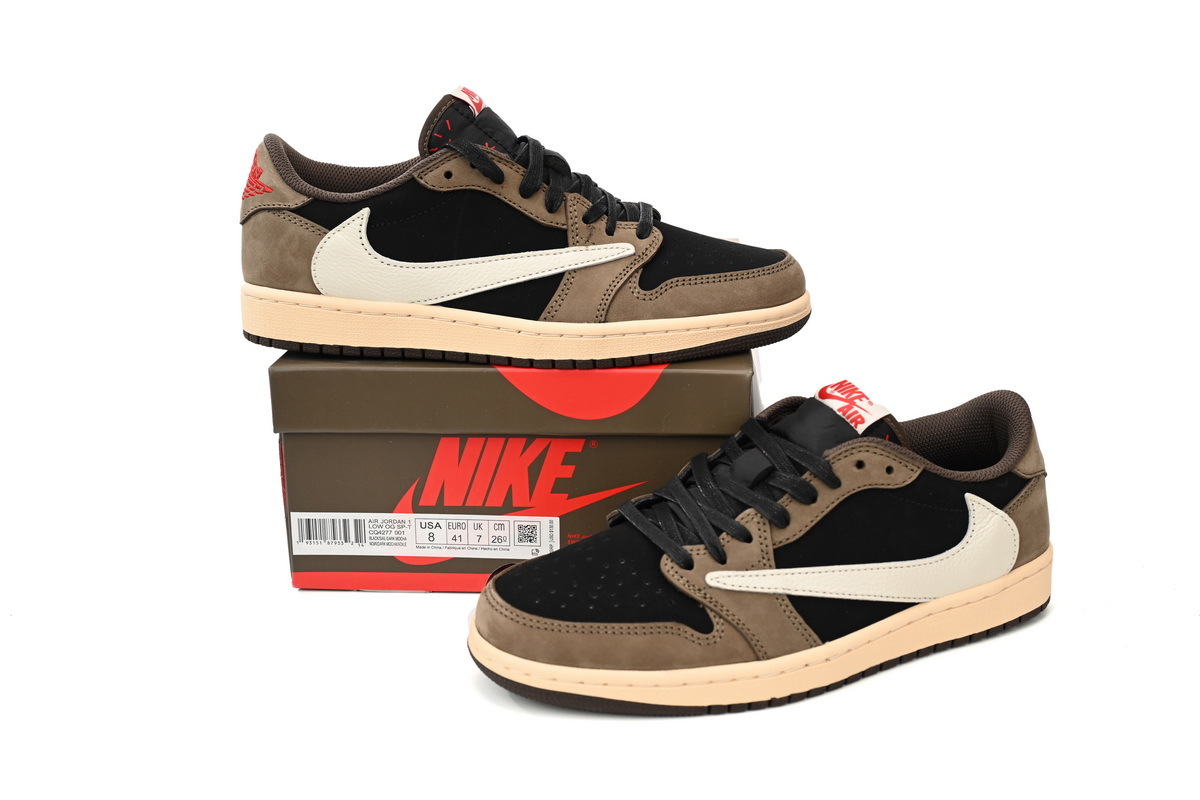 Air Jordan 1 Low OG Medium Olive Black Reverse Swoosh Suede Sneaker CQ4277-001 