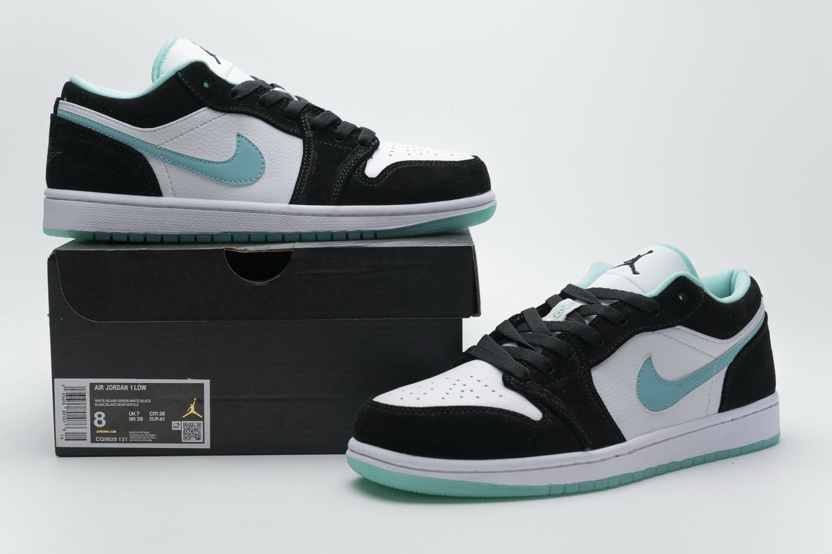 Air Jordan 1 Low Black Island Green White CQ9283-131
