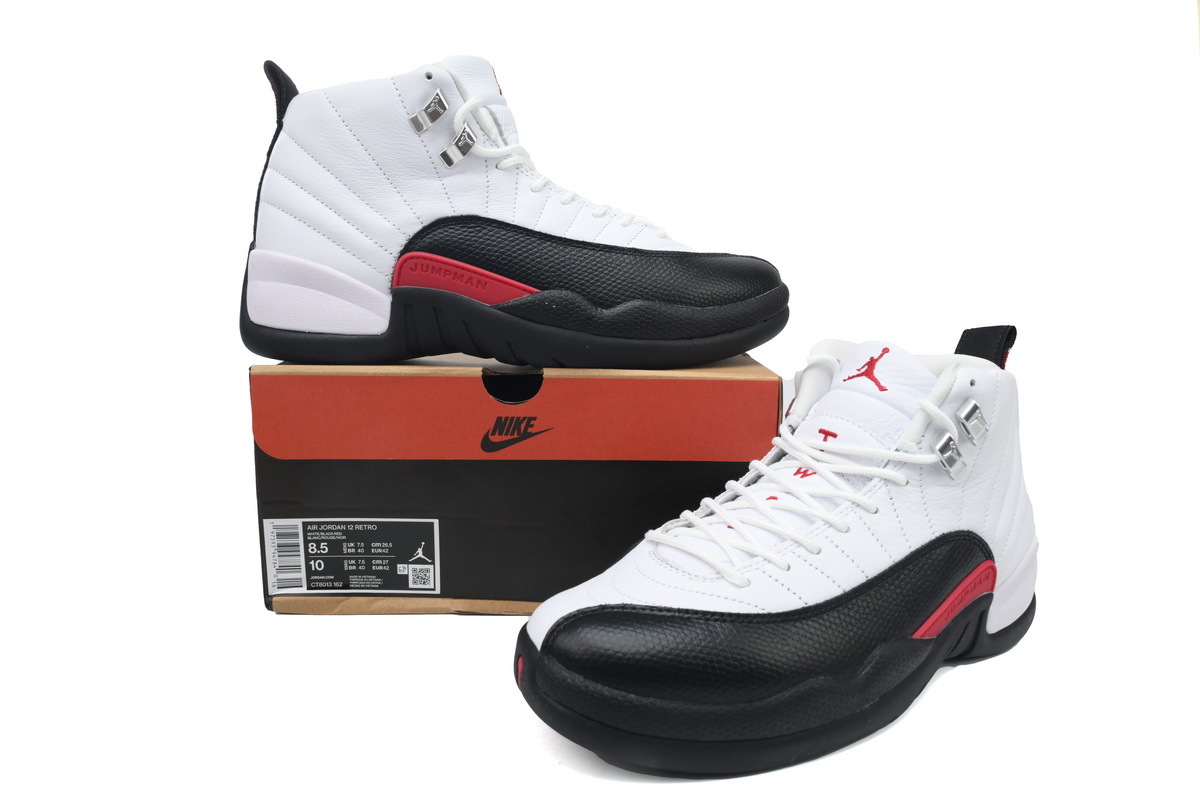Nike Air Jordan 12 Retro Cherry White Black Red Men's Basketball Shoes Retro Sneakers CT8013-162 