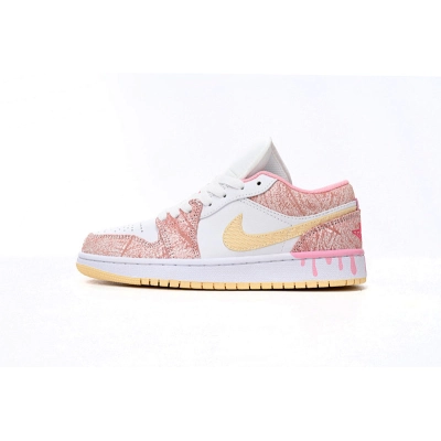 Air Jordan 1 Low SE GS Paint Drip CW7104-601  01