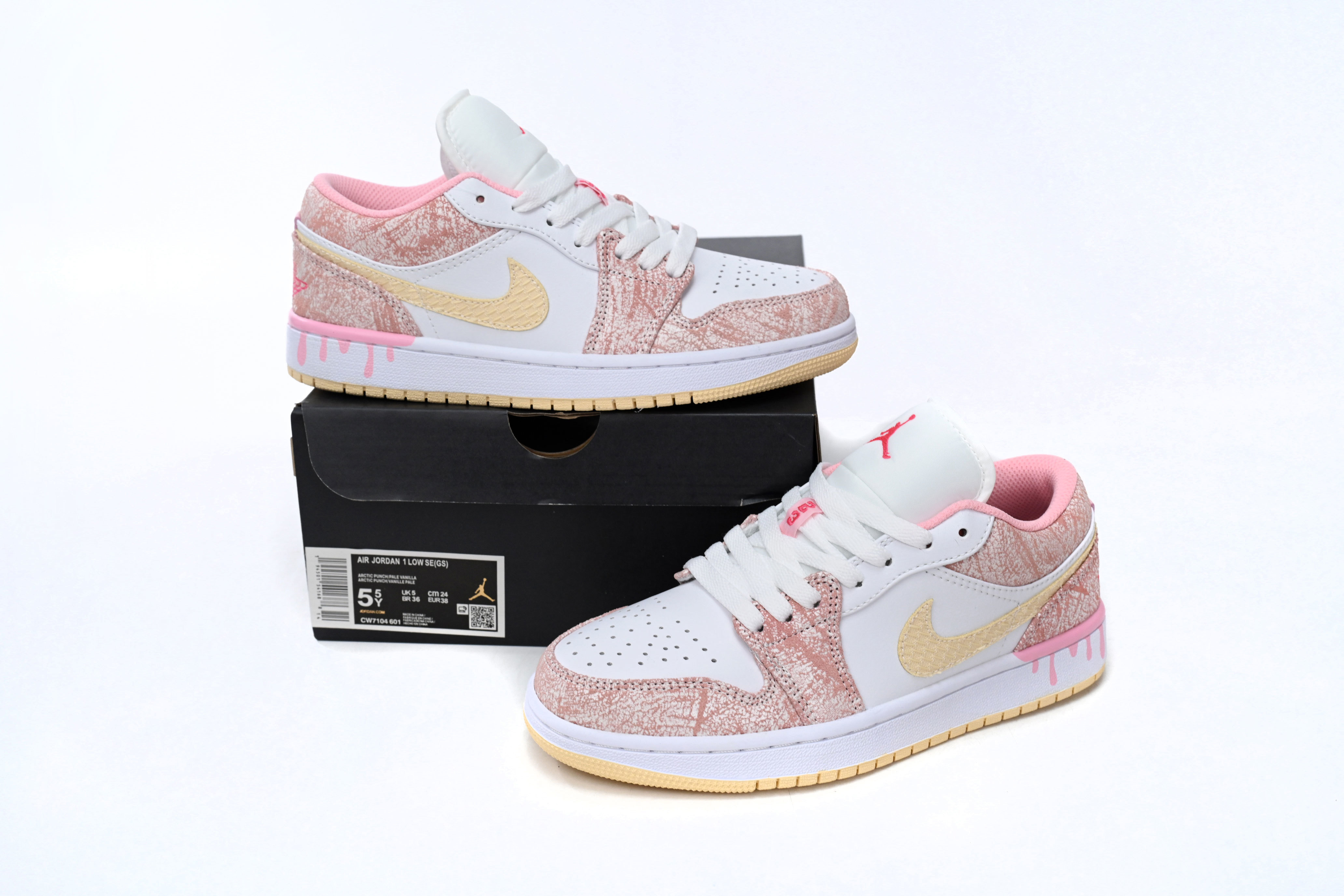 Air Jordan 1 Low SE GS Paint Drip CW7104-601 
