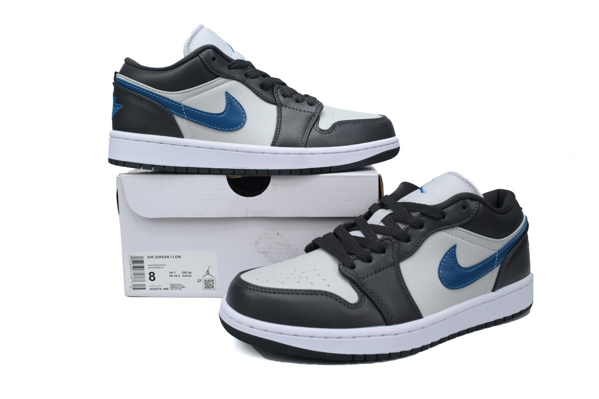Air Jordan 1 Low Black White Deep Royal Blue DC0774-046