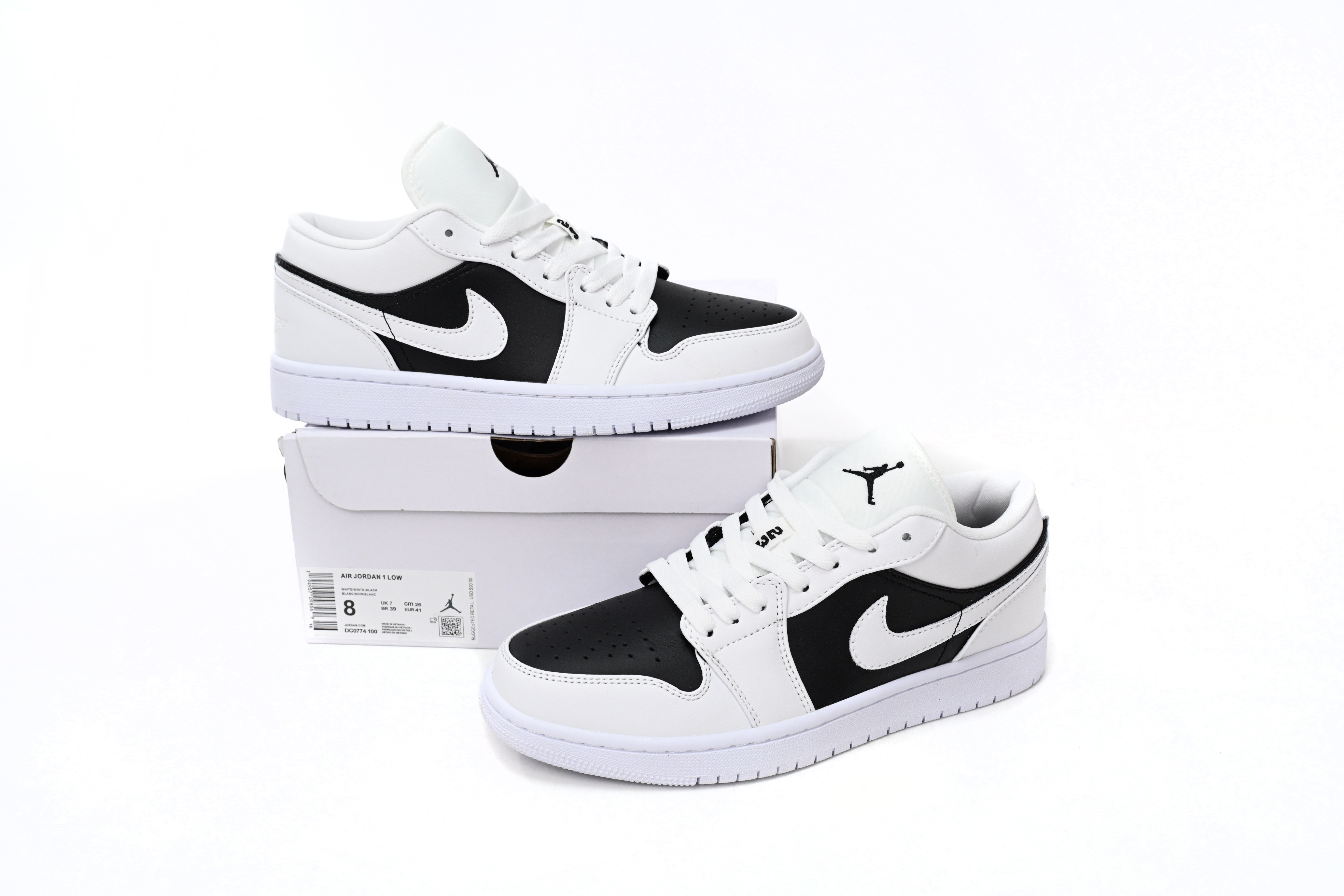 Air Jordan 1 Low Panda White Black Sneakers DC0774-100