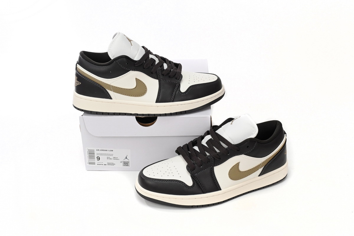  Air Jordan 1 Low Black And White Brown DC0774-200