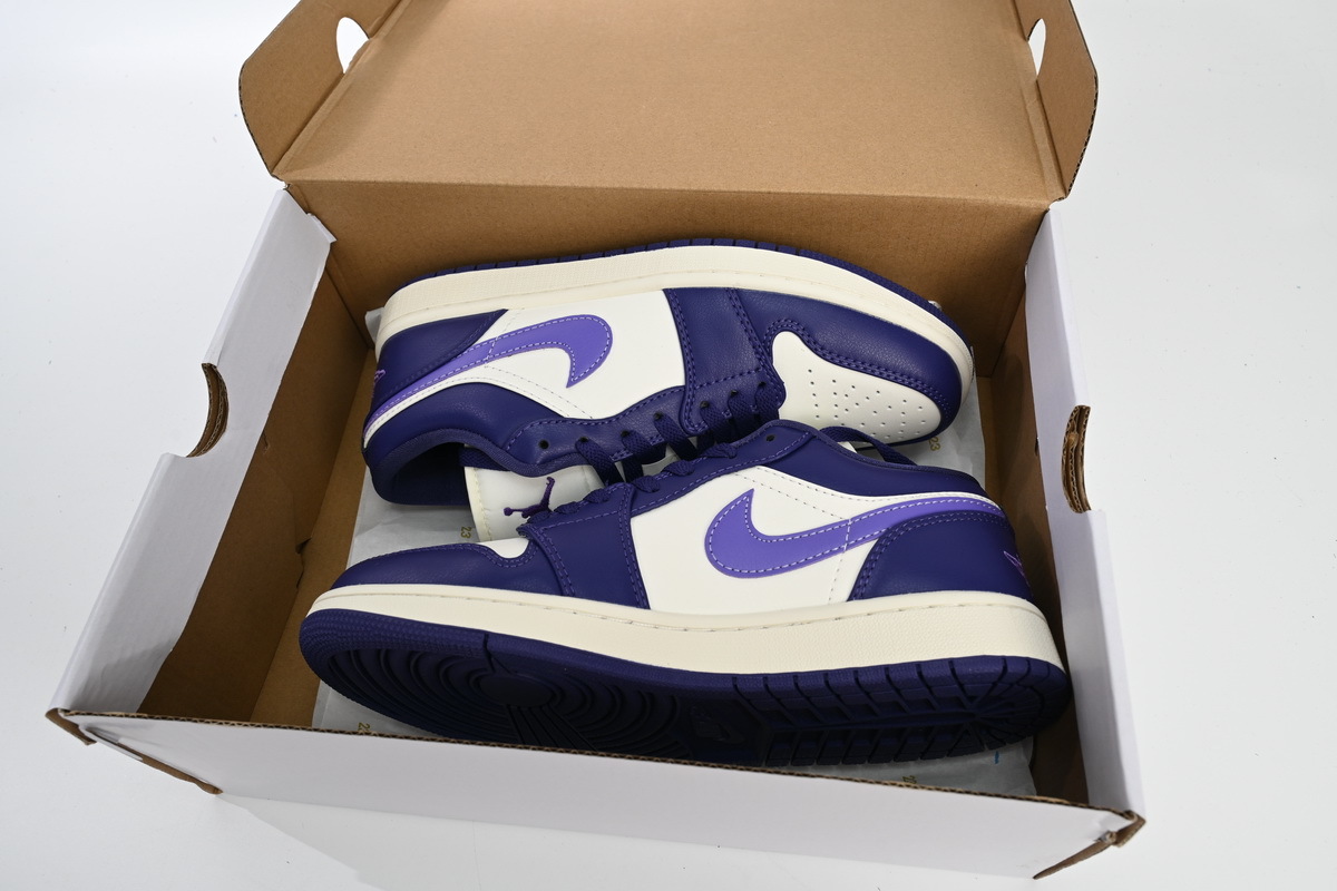 Travis Scott  Air Jordan 1 Low Sail White Purple DC0774-502