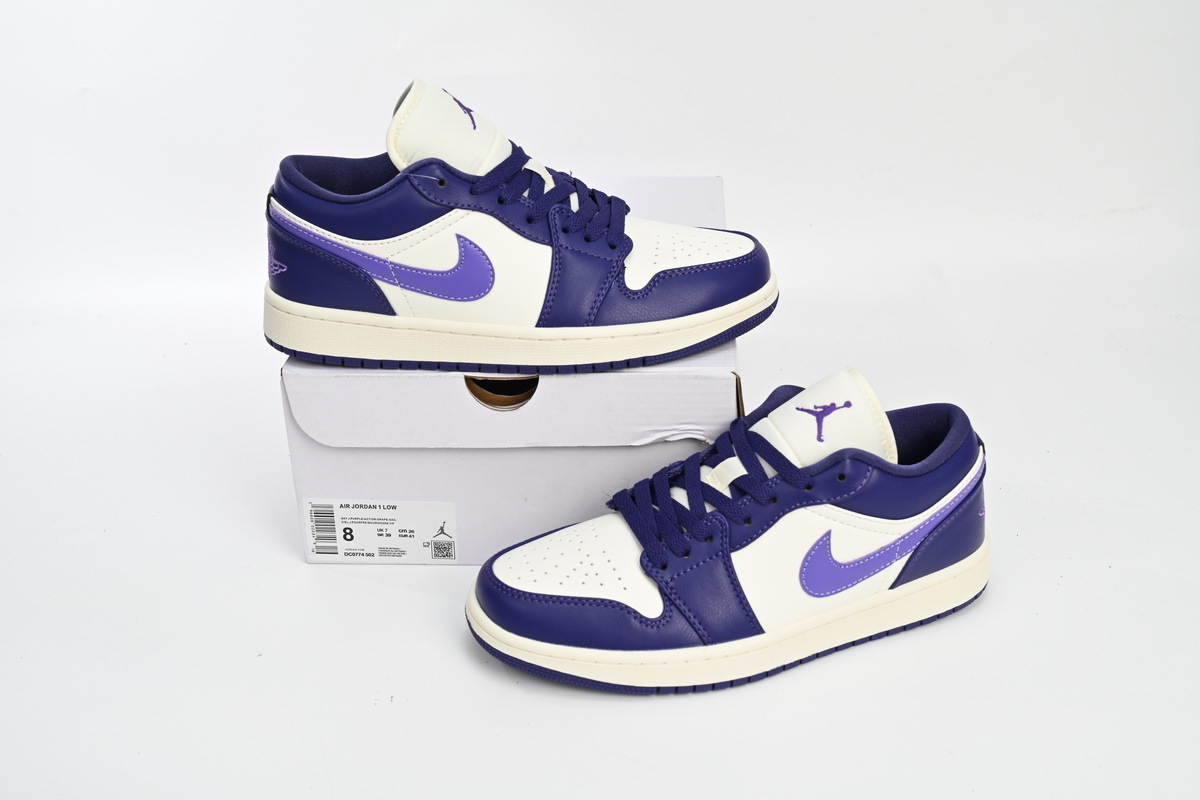 Travis Scott  Air Jordan 1 Low Sail White Purple DC0774-502
