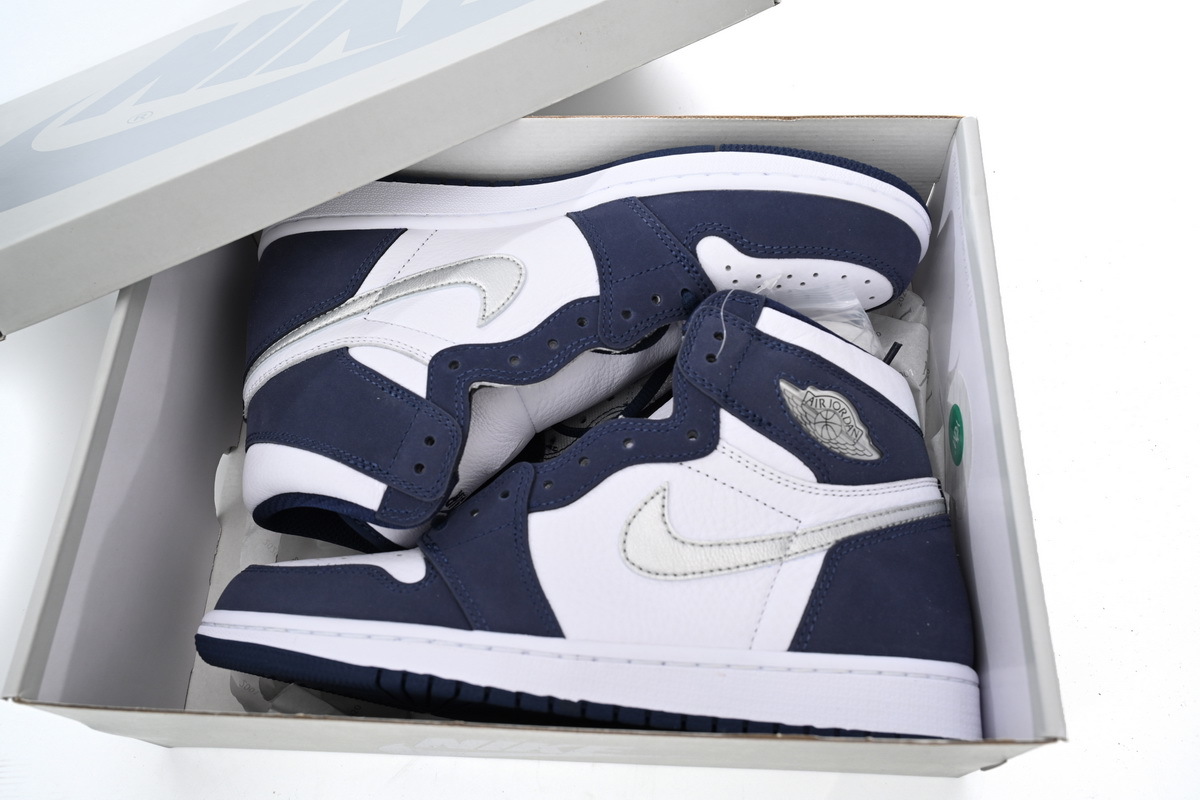 Air Jordan 1 High OG Midnight Navy White Leather Sneaker DC1788-100 Air