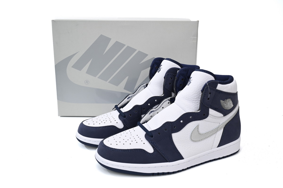 Air Jordan 1 High OG Midnight Navy White Leather Sneaker DC1788-100 Air
