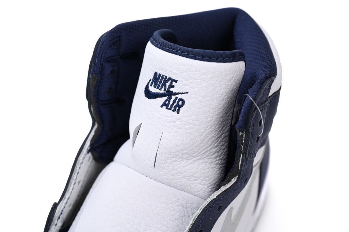 Air Jordan 1 High OG Midnight Navy White Leather Sneaker DC1788-100 Air