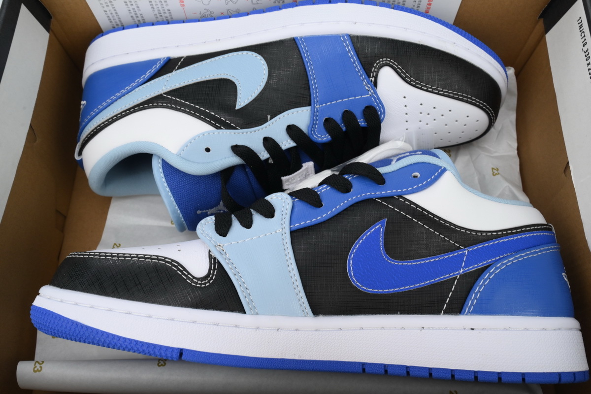 Air Jordan 1 Low White Blue Black DH0206-400