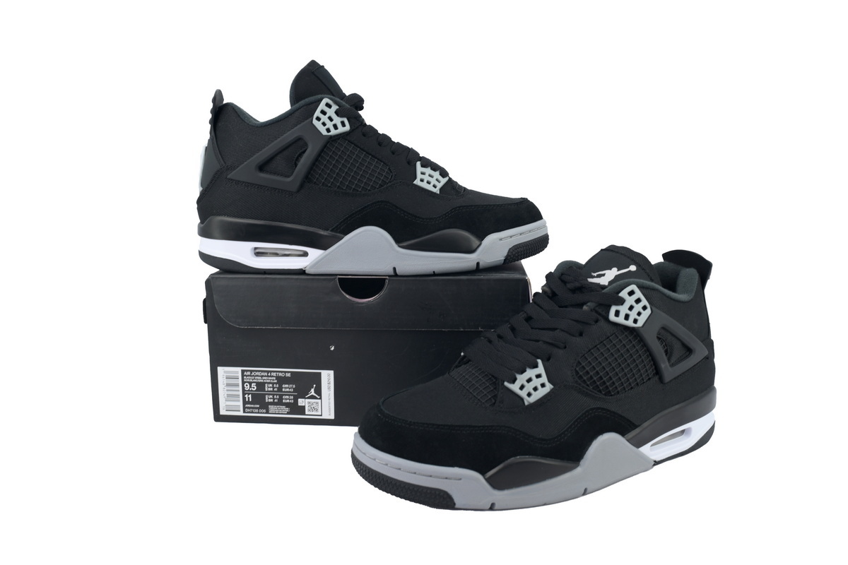  Air Jordan 4 Retro de lona negra DH7138-006