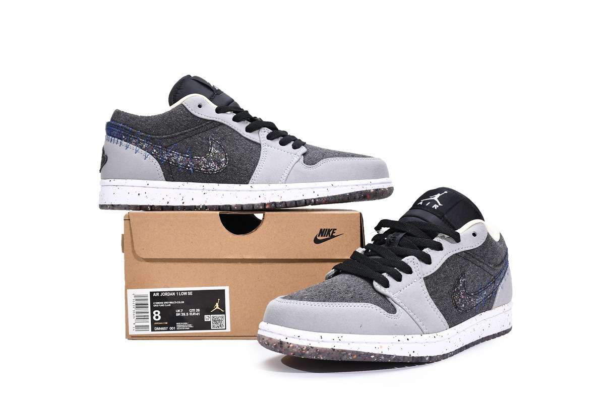 Air Jordan 1 Low SE Crater Black Grey DM4657-001