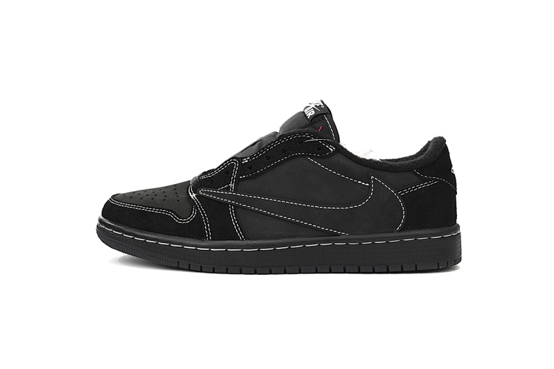 Air Jordan 1 Low OG Black Phantom Reverse Swoosh Suede Sneaker DM7866-001