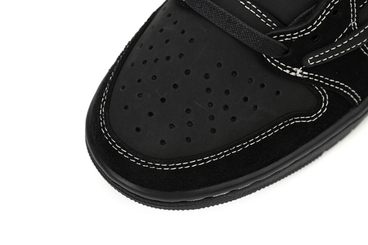 Air Jordan 1 Low OG Black Phantom Reverse Swoosh Suede Sneaker DM7866-001