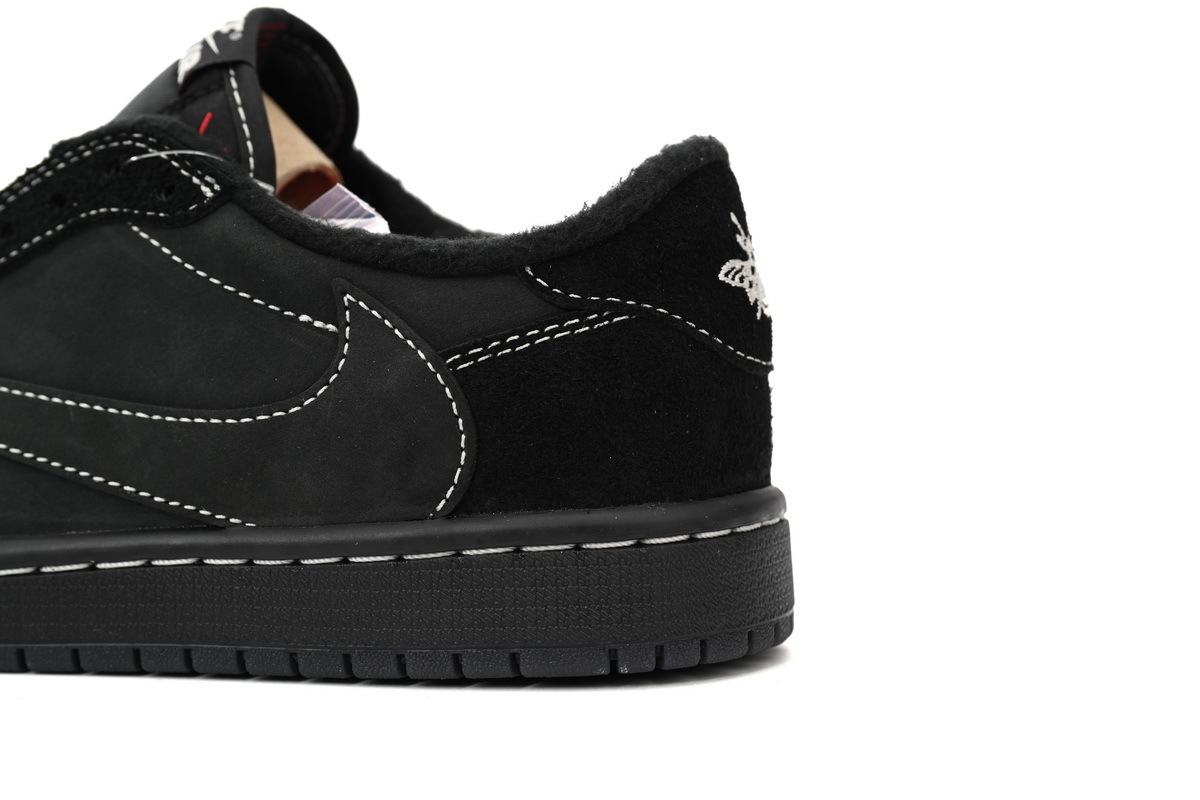 Air Jordan 1 Low OG Black Phantom Reverse Swoosh Suede Sneaker DM7866-001