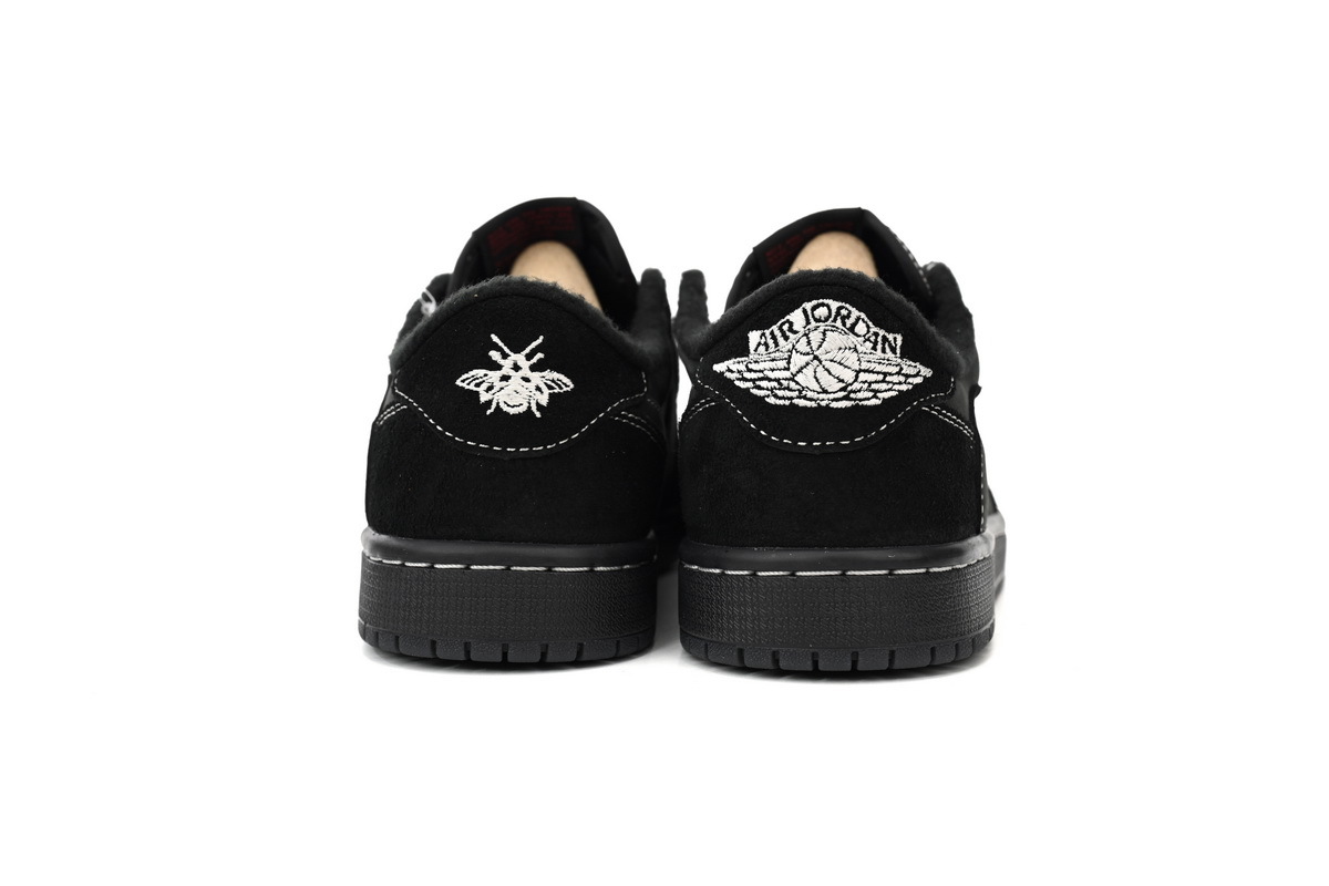 Air Jordan 1 Low OG Black Phantom Reverse Swoosh Suede Sneaker DM7866-001