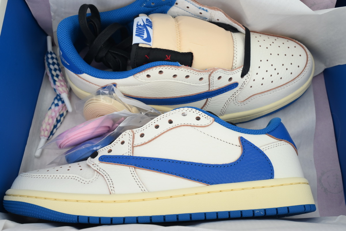 Jordan 1 Low Travis Scott Fragment White Blue Sneakers DM7866-104 
