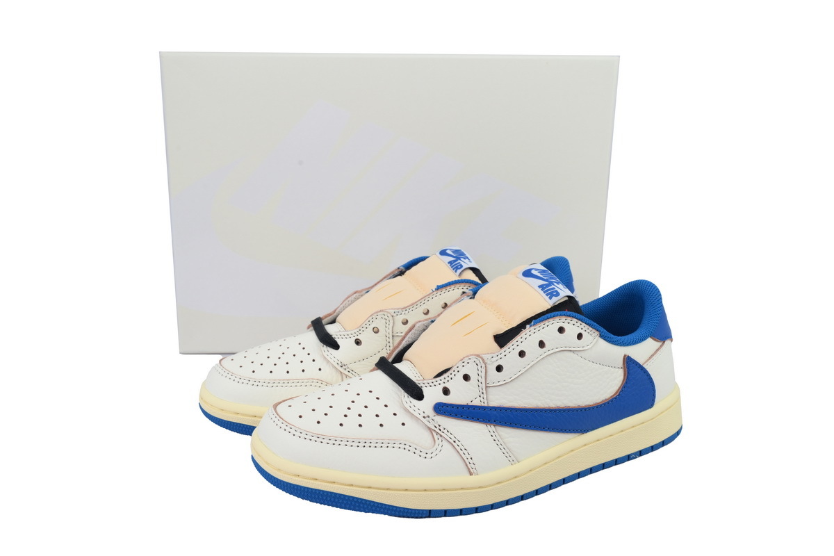 Jordan 1 Low Travis Scott Fragment White Blue Sneakers DM7866-104 