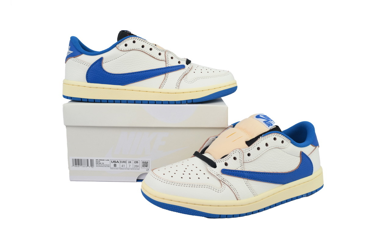 Jordan 1 Low Travis Scott Fragment White Blue Sneakers DM7866-104 