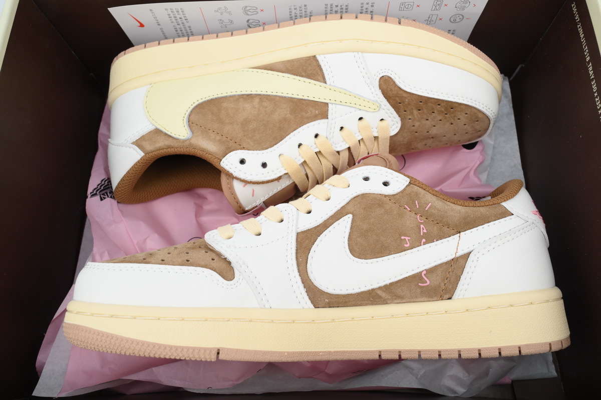 Travis Scott x Air Jordan 1 Low OG Sail Shy Pink DM7866 106 