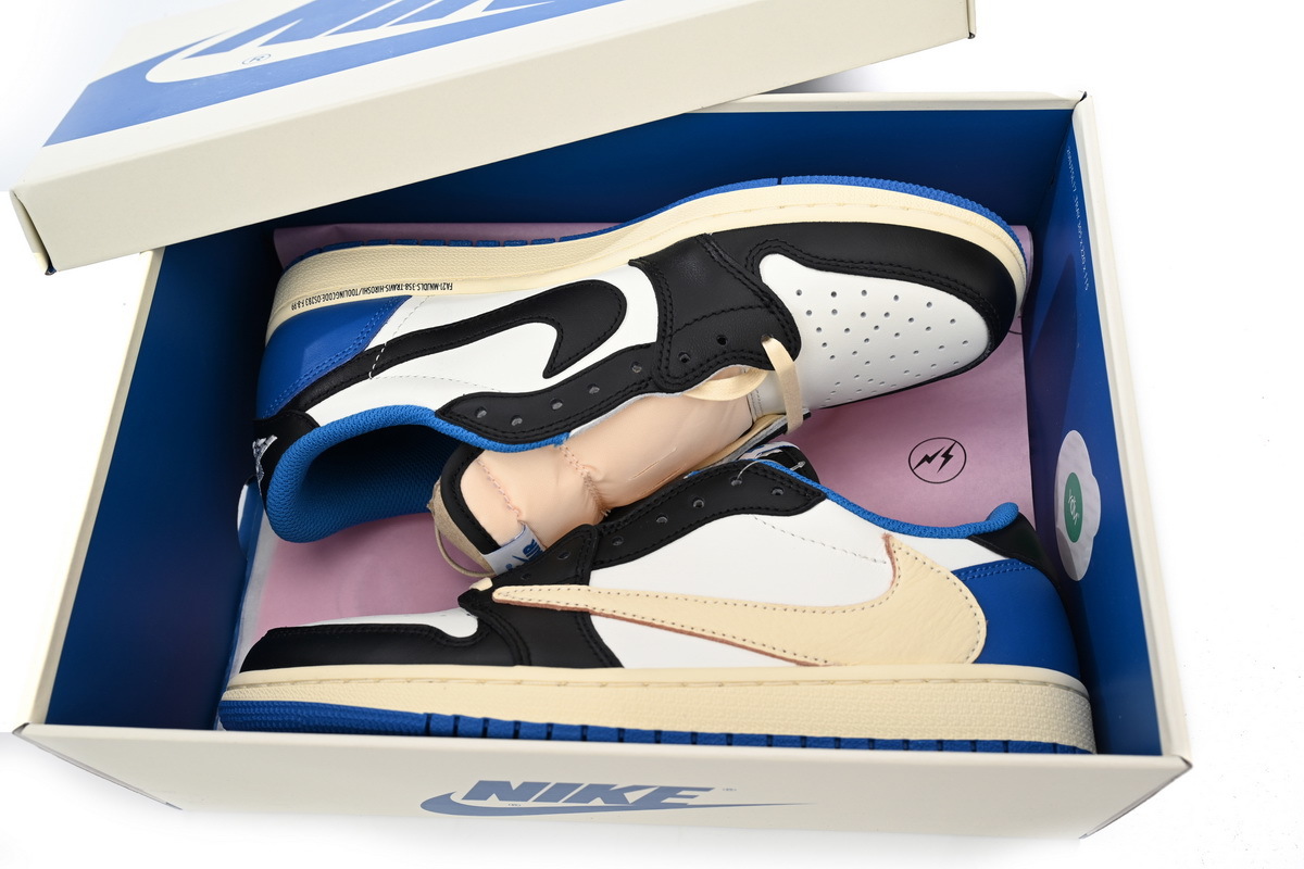 Air Jordan 1 Low OG Blue Black Reverse Swoosh Leather Sneaker DM7866-140 
