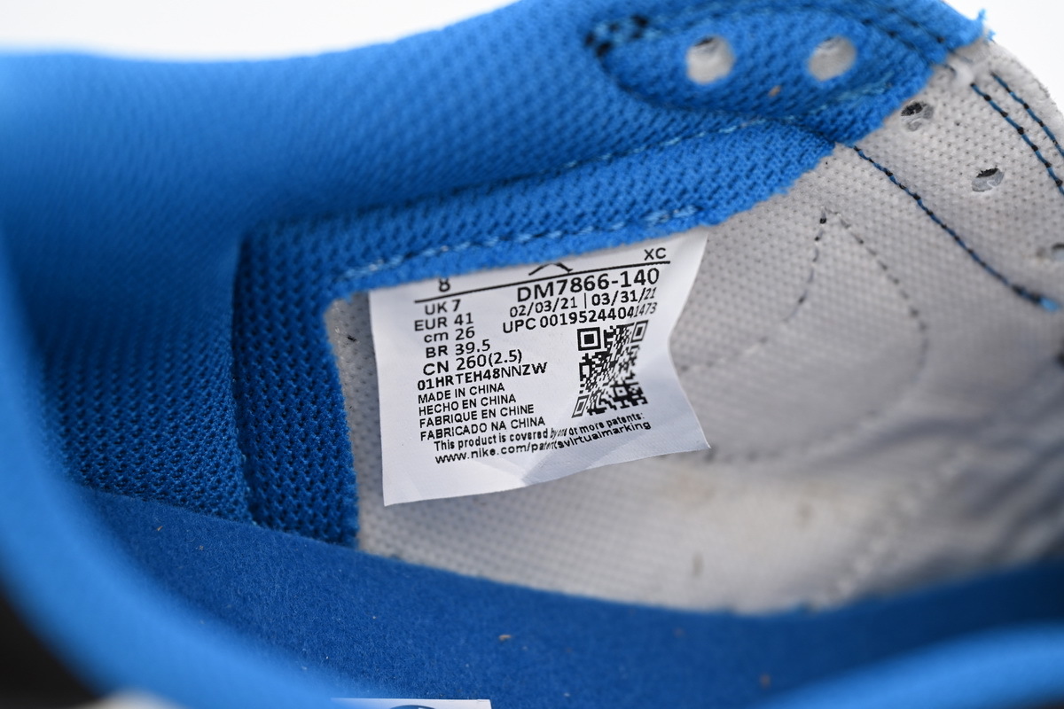 Air Jordan 1 Low OG Blue Black Reverse Swoosh Leather Sneaker DM7866-140 