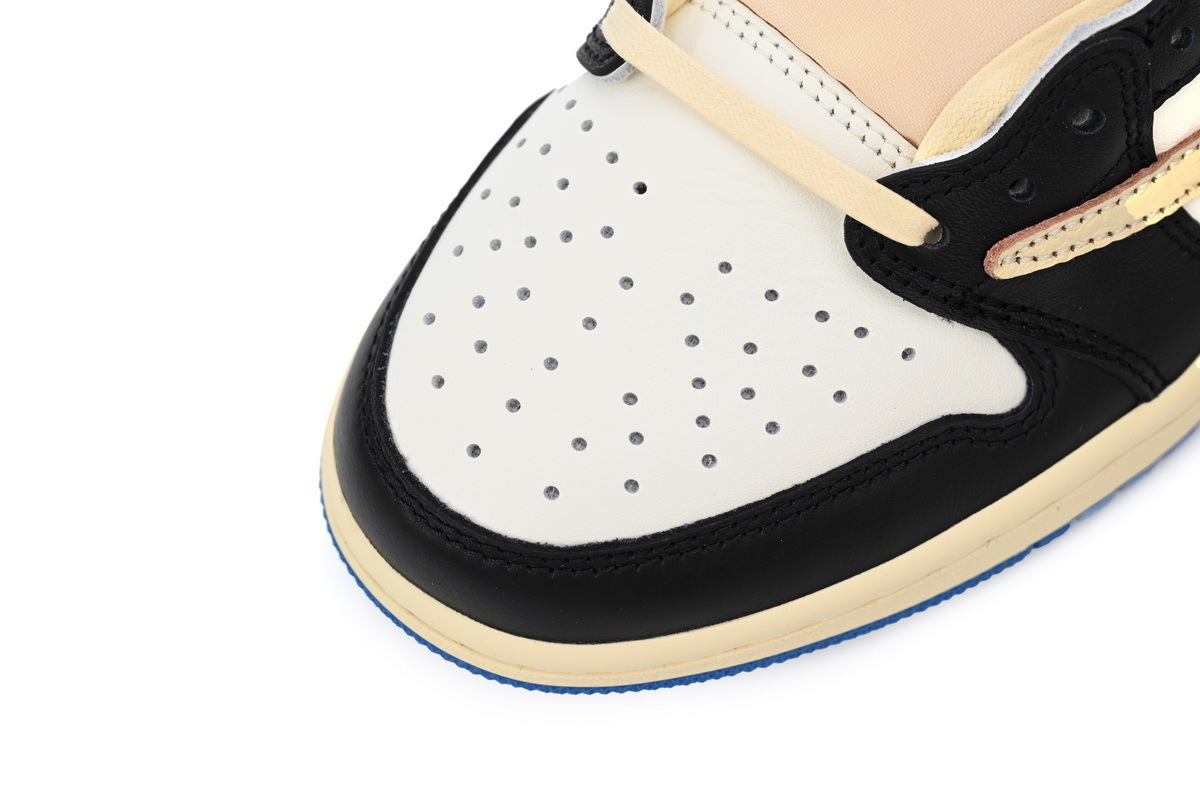 Air Jordan 1 Low OG Blue Black Reverse Swoosh Leather Sneaker DM7866-140 