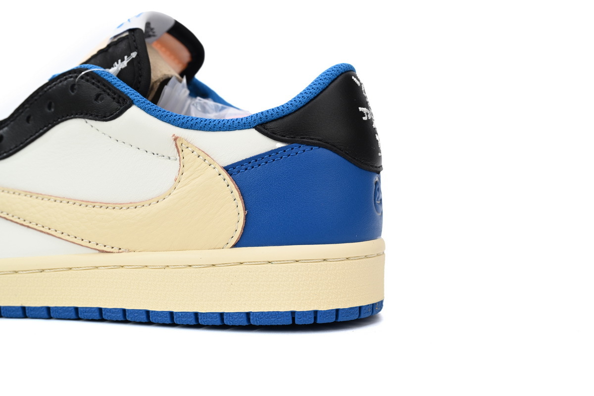 Air Jordan 1 Low OG Blue Black Reverse Swoosh Leather Sneaker DM7866-140 