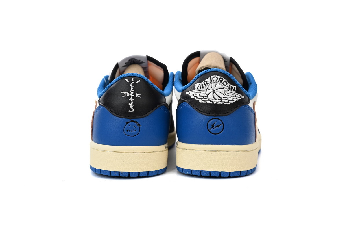 Air Jordan 1 Low OG Blue Black Reverse Swoosh Leather Sneaker DM7866-140 