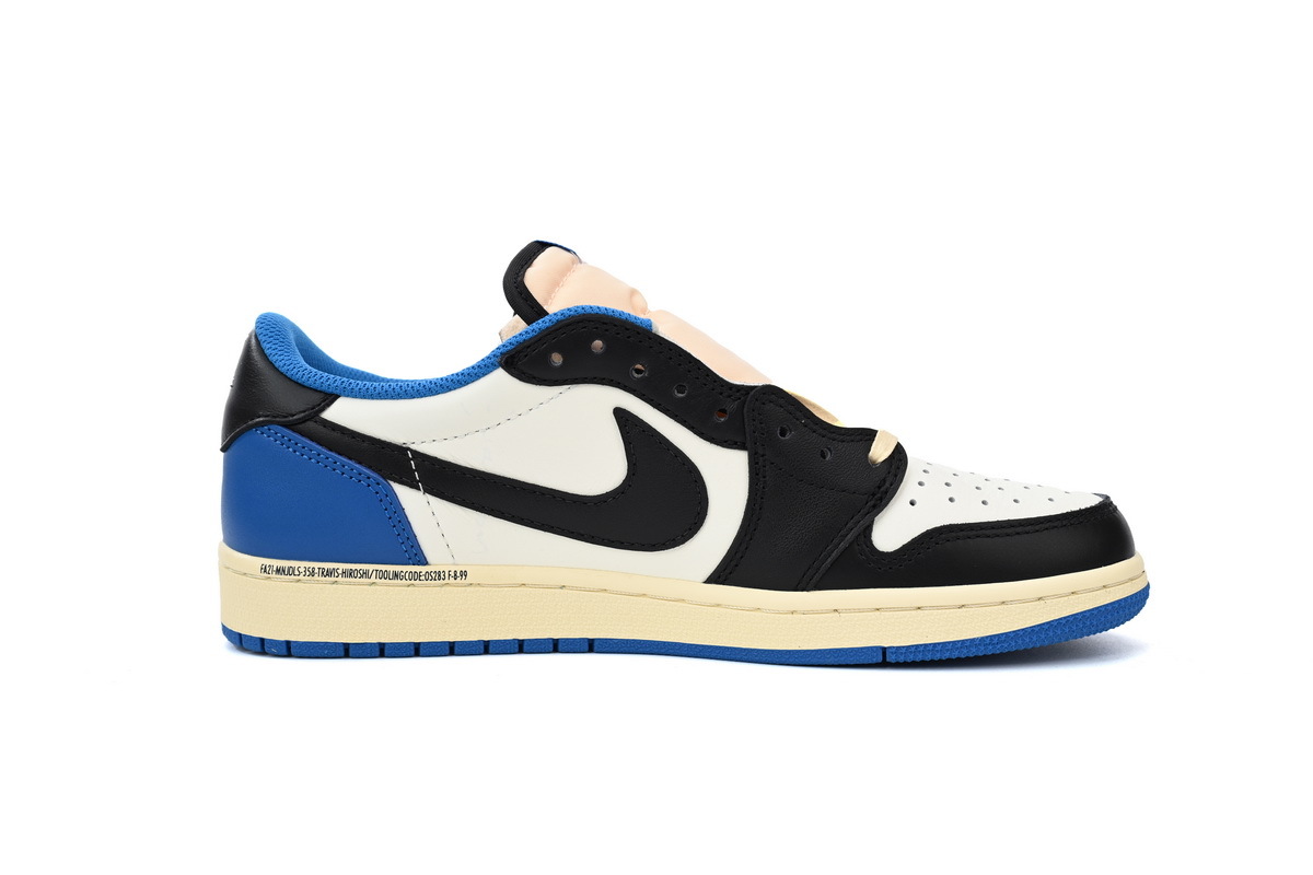 Air Jordan 1 Low OG Blue Black Reverse Swoosh Leather Sneaker DM7866-140 