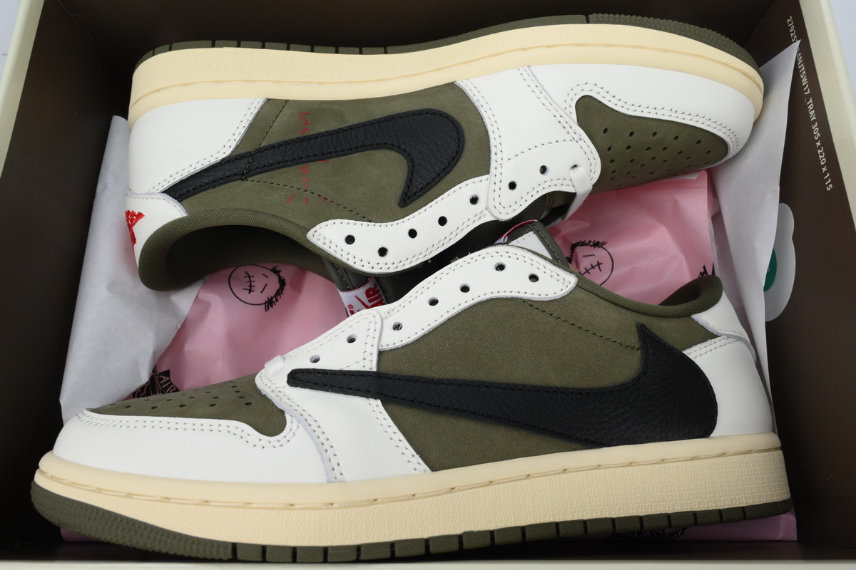 Jordan 1 Low Travis Scott Olive Sneakers DM7866-200
