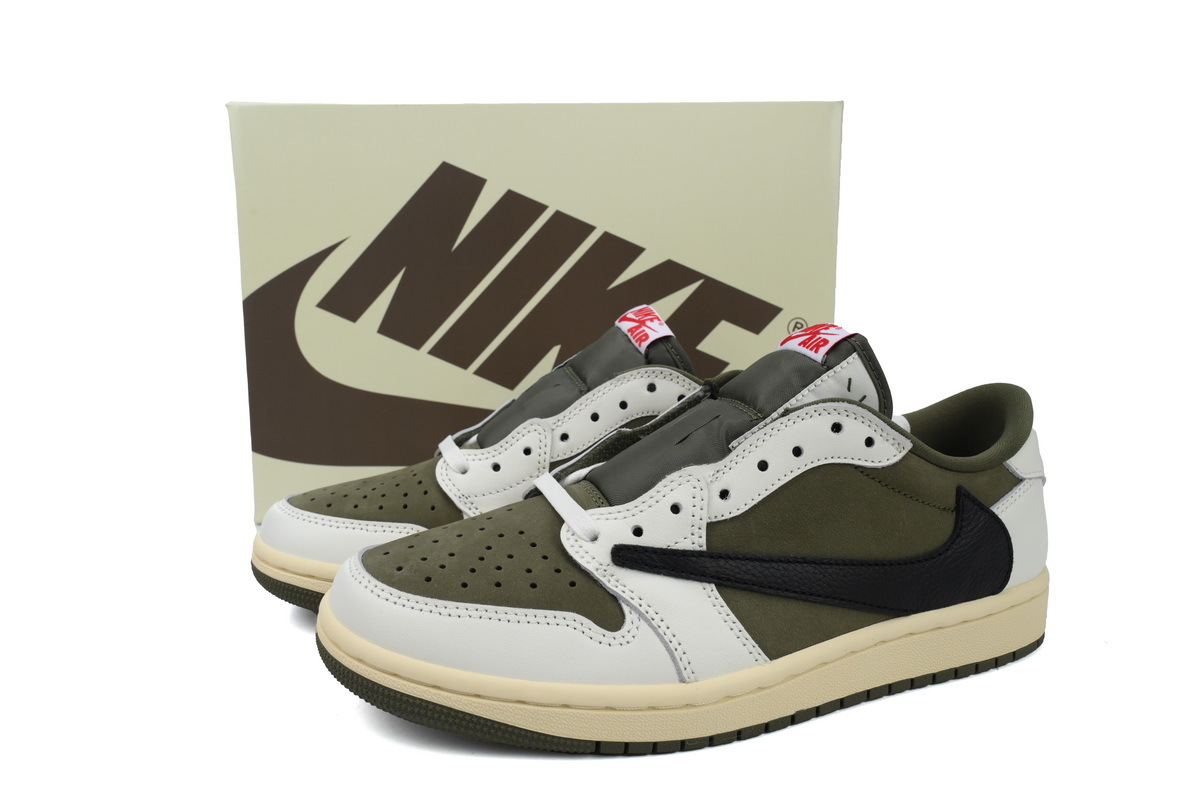 Jordan 1 Low Travis Scott Olive Sneakers DM7866-200