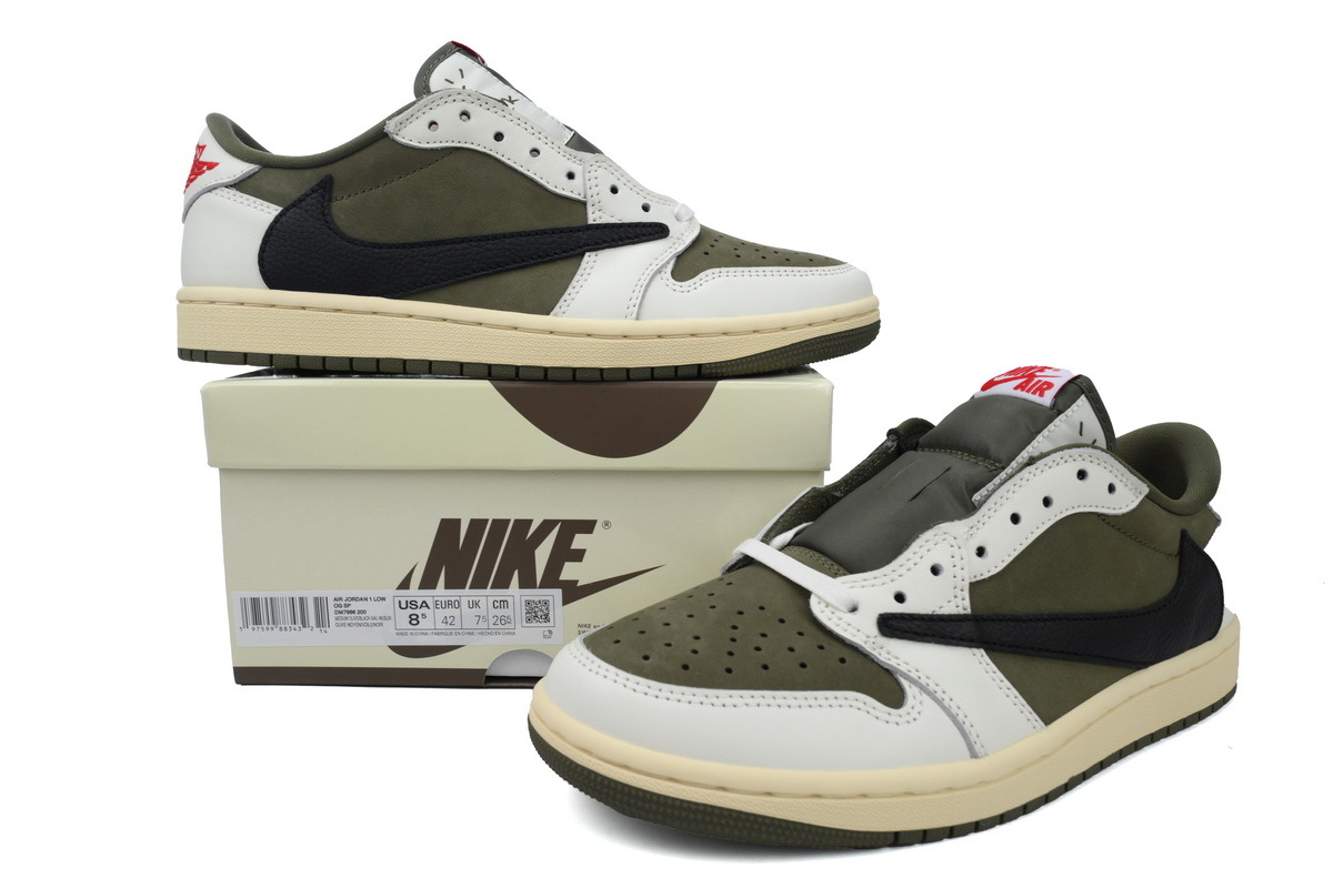 Jordan 1 Low Travis Scott Olive Sneakers DM7866-200