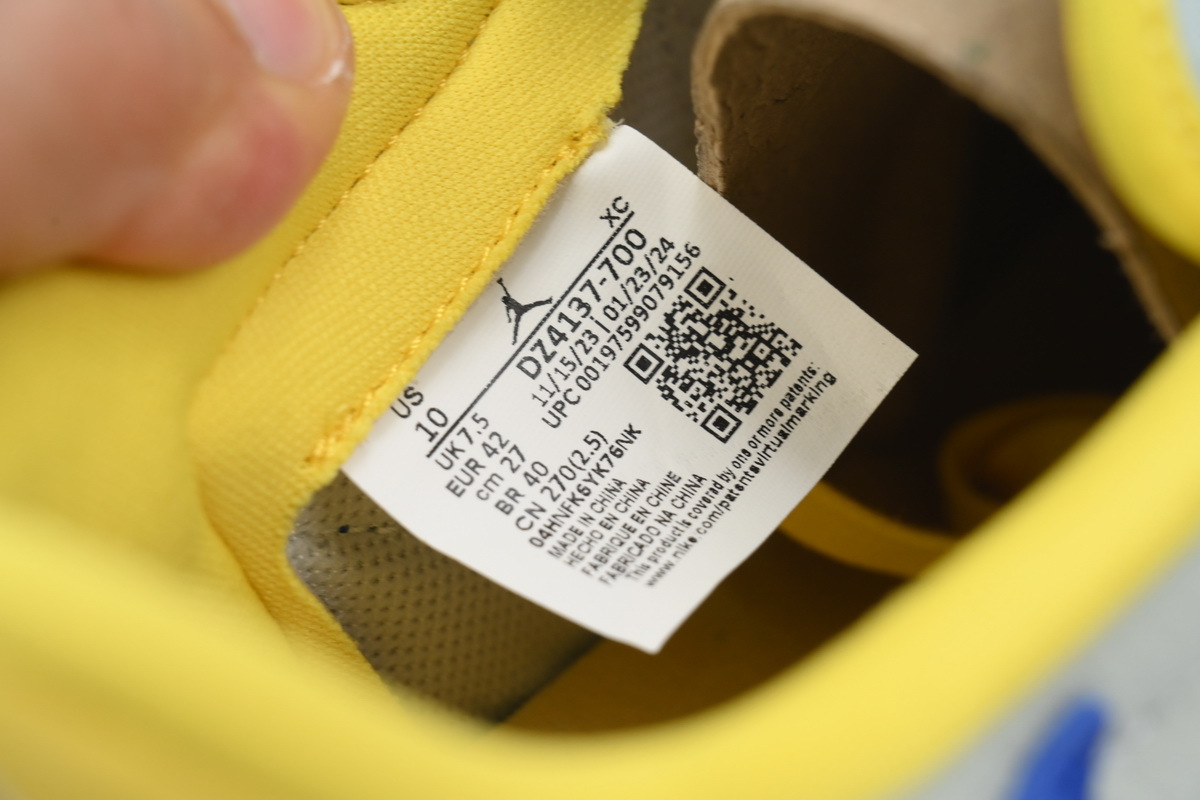 Jordan 1 Low Travis Scott Canary Yellow Blue Sneakers DZ4137-700