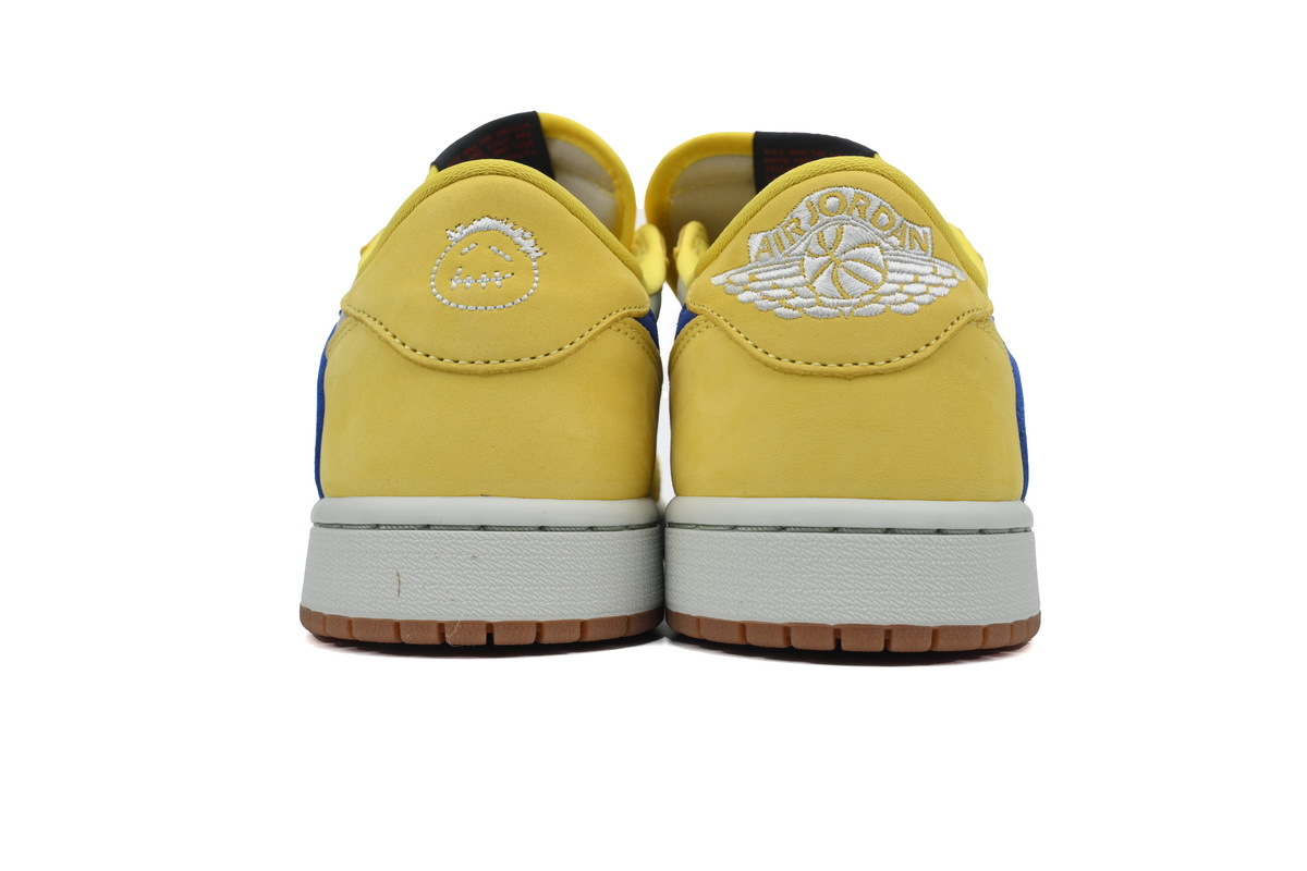 Jordan 1 Low Travis Scott Canary Yellow Blue Sneakers DZ4137-700