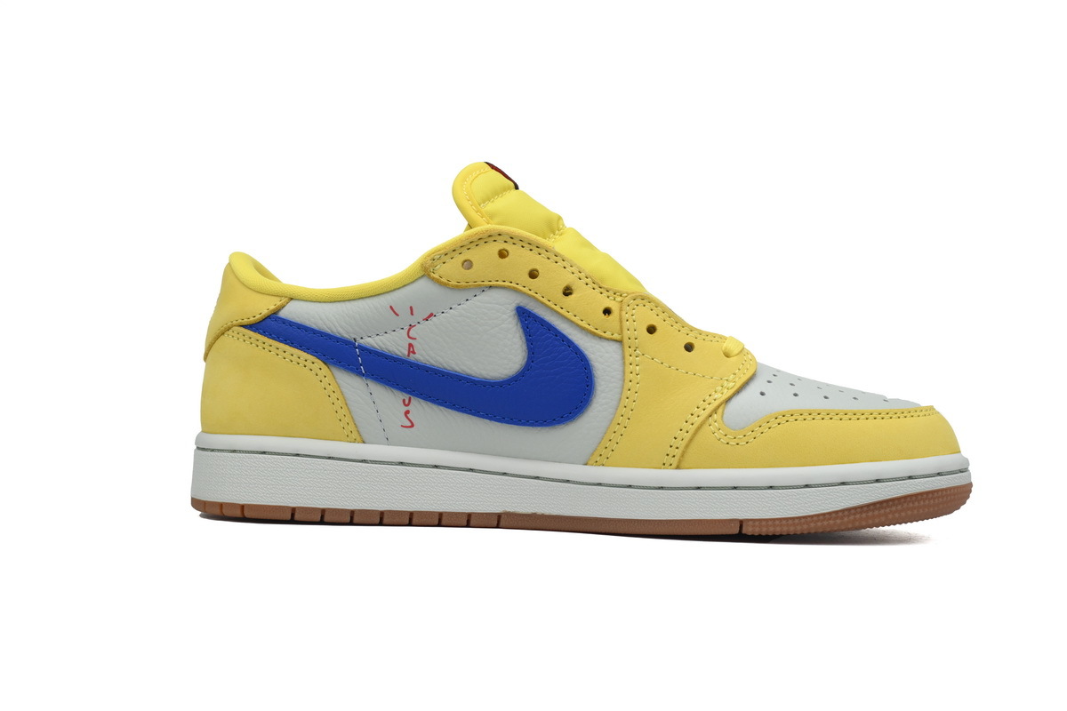 Jordan 1 Low Travis Scott Canary Yellow Blue Sneakers DZ4137-700