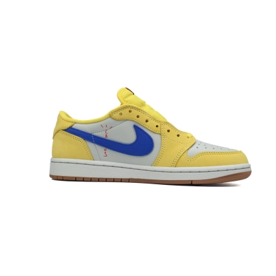 Jordan 1 Low Travis Scott Canary Yellow Blue Sneakers DZ4137-700 02