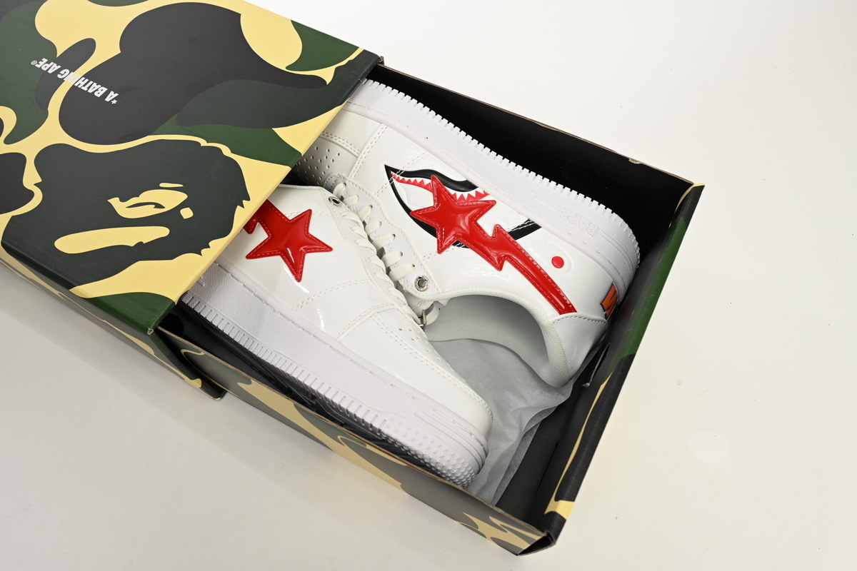 F70-191-004 A Bathing Ape Bape Sta Low White Shark